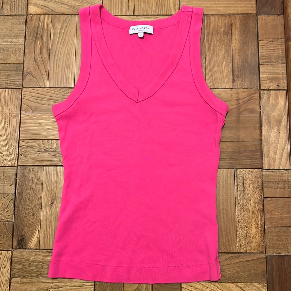 Michael Stars Maya V Neck Sleeveless Tank Top